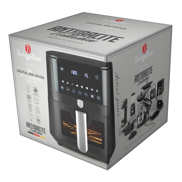 Berlinger Haus BH/9711 matt antracit 5L forrólevegős sütő