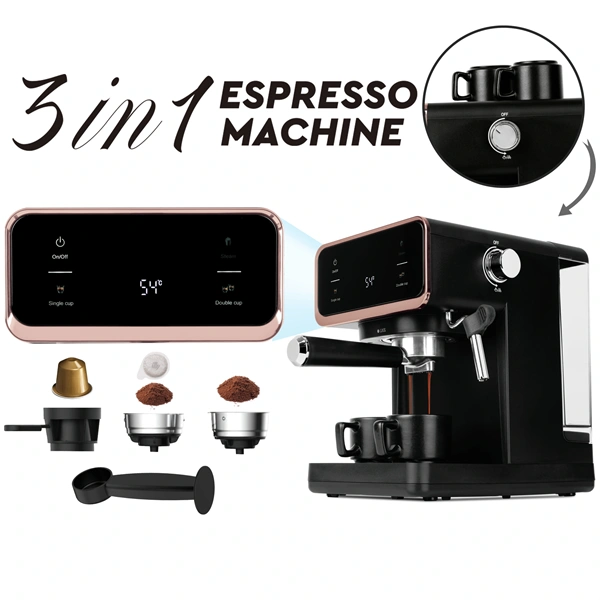 Berlinger Haus BH/9732N 3in1 fekete- rose gold digitális espresso kávéfőző