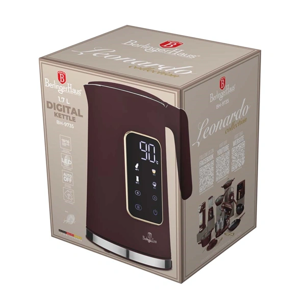 Berlinger Haus BH/9735 1,7L-es matt bordó digitális vízforraló