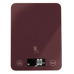 Berlinger Haus BH/9753 5 kg kapacitású bordó üveg konyhai mérleg