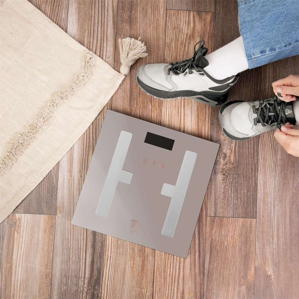 Berlinger Haus BH/9757 180 kg kapacitású taupe testzsíranalizáló üveg személymérleg