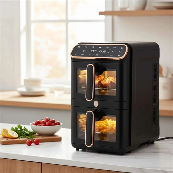 Berlinger Haus BH/9802 fekete- rózsaarany 2x5,5 L forrólevegős sütő