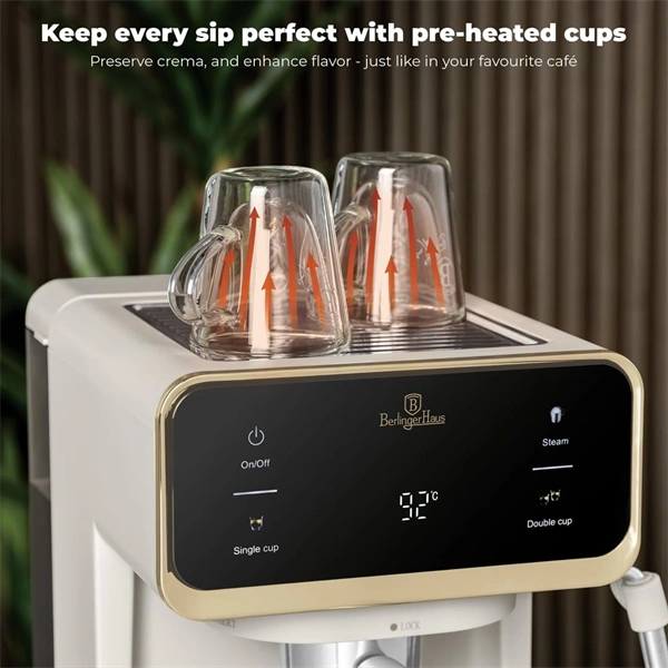 Berlinger Haus BH/9847 3in1 matt krém digitális espresso kávéfőző