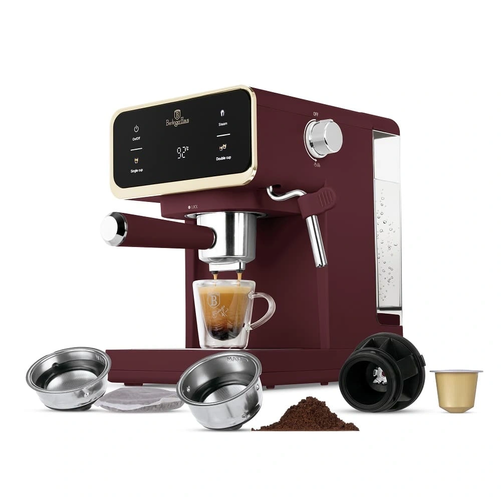 Berlinger Haus BH/9848 3in1 matt bordó digitális espresso kávéfőző