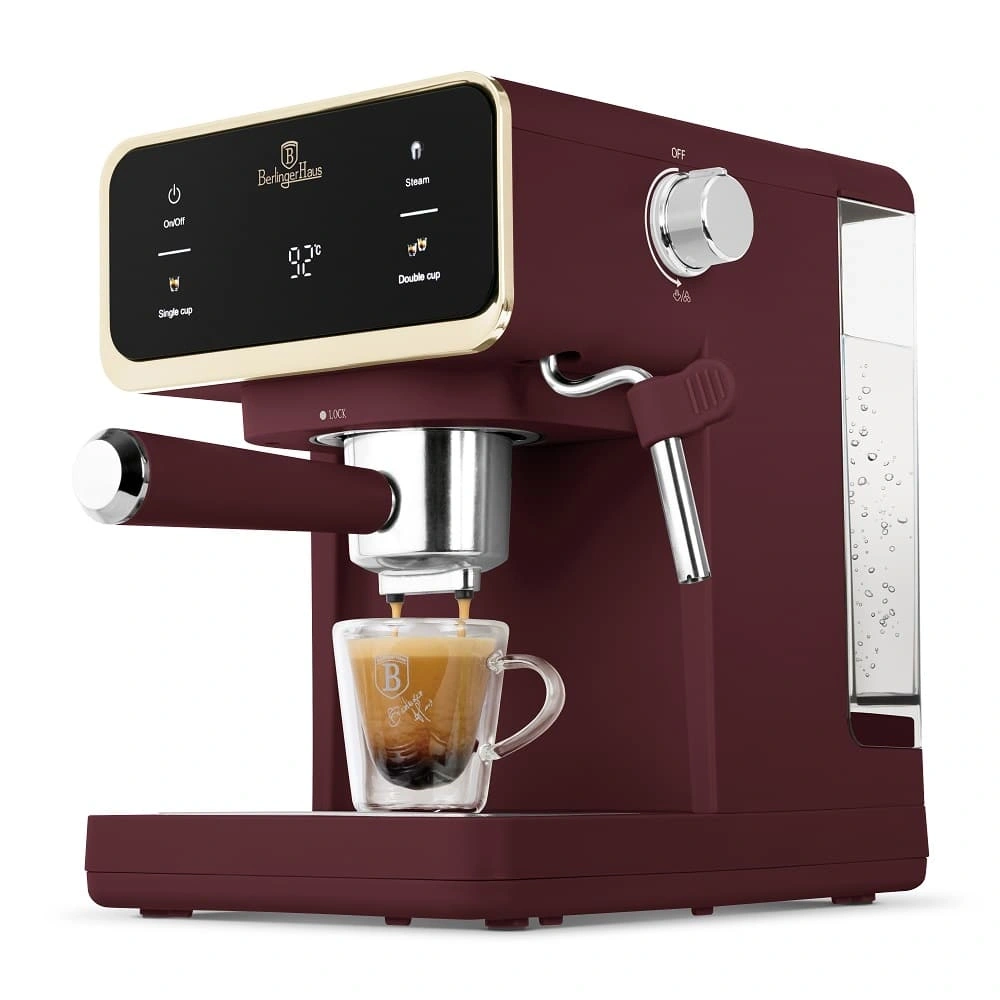 Berlinger Haus BH/9848 3in1 matt bordó digitális espresso kávéfőző