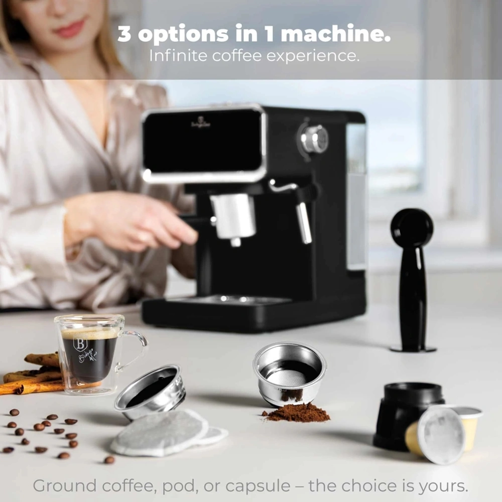 Berlinger Haus BH/9851N 3in1 matt fekete digitális espresso kávéfőző