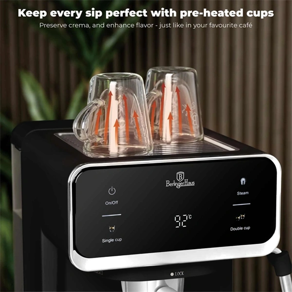 Berlinger Haus BH/9851N 3in1 matt fekete digitális espresso kávéfőző