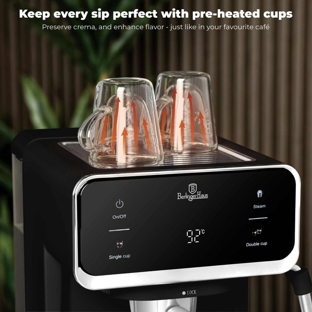 Berlinger Haus BH/9851N 3in1 matt fekete digitális espresso kávéfőző