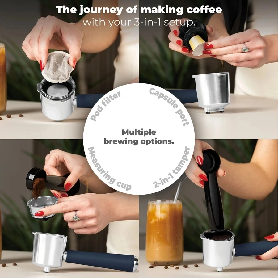 Berlinger Haus BH/9858 3in1 matt kék espresso kávéfőző