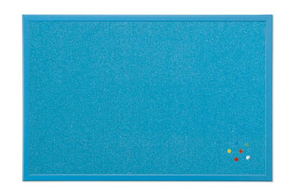 Bi-Office 40x60cm fakeretes kék parafatábla