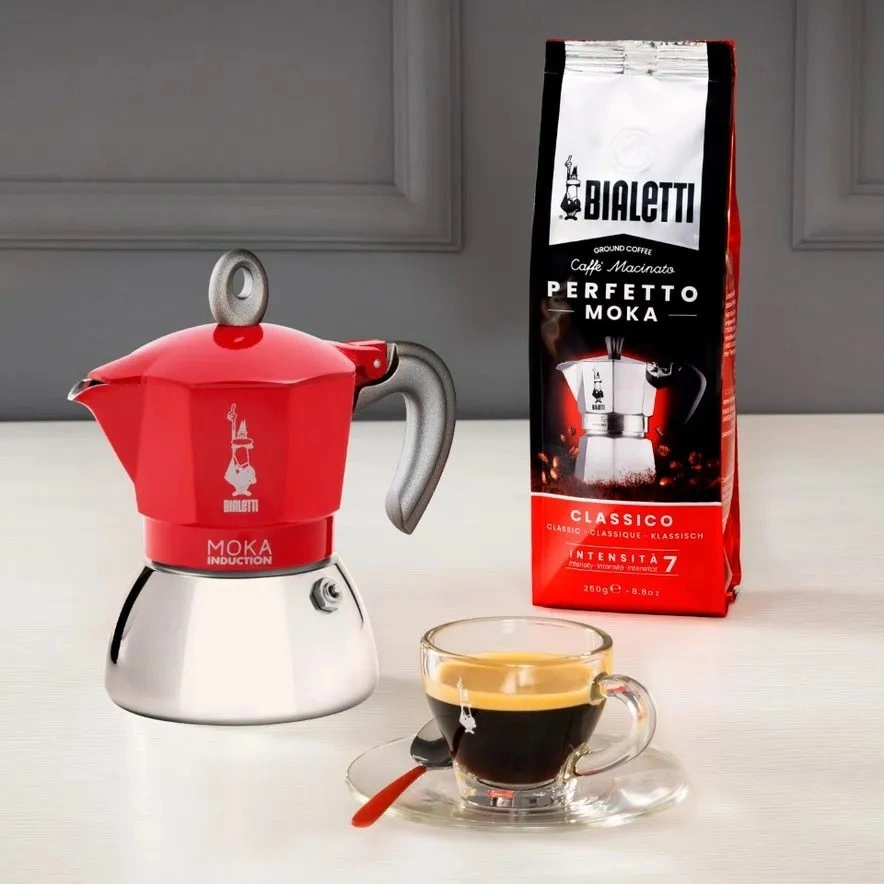 Bialetti Moka 6946 Induction piros 6 személyes indukciós kotyogós kávéfőző
