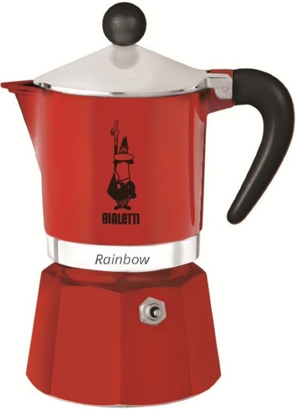 Bialetti Rainbow piros 6 személyes kotyogós kávéfőző