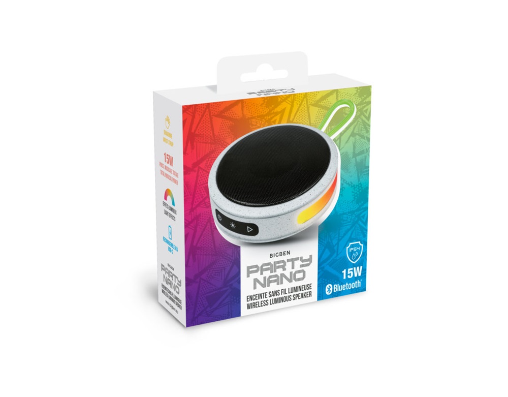 BigBen 2809236 Party Nano vezeték nélküli világító fehér Bluetooth hangszóró