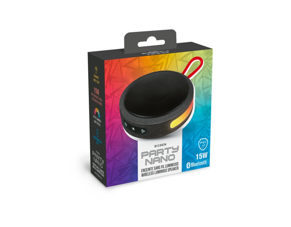 BigBen 2809237 Party Nano vezeték nélküli világító fekete Bluetooth hangszóró