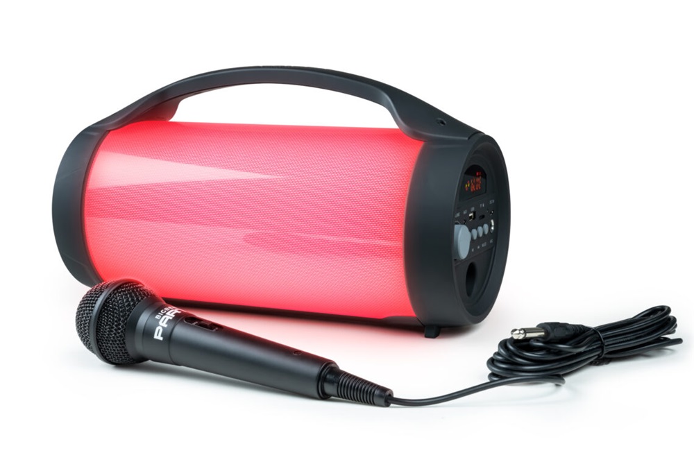 BigBen 2809249 Party Lite vezeték nélküli világító fekete Bluetooth hangszóró mikrofonnal