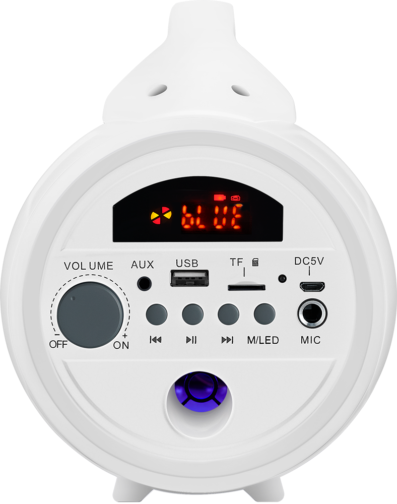 BigBen 2809250 Party Lite vezeték nélküli világító fehér Bluetooth hangszóró mikrofonnal