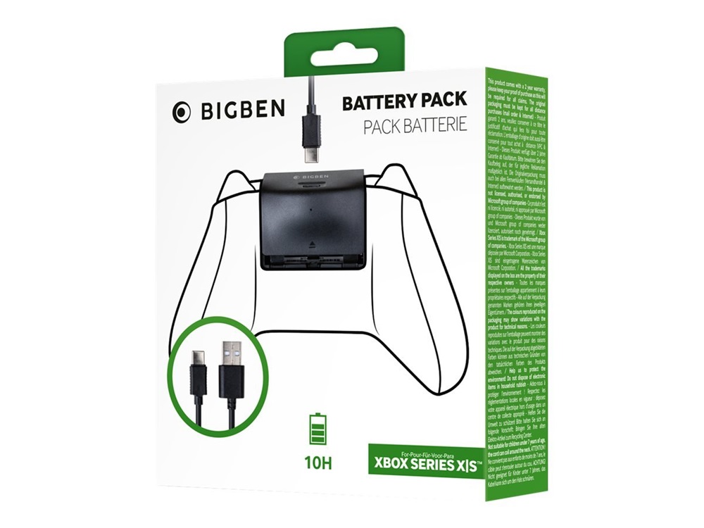 BigBen 2807371 Xbox Series X fekete tölthető kontroller akkumulátor + 3m USB kábel