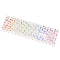 Billentyűzet Ducky Zero 6108 Pure White Wireless Gaming, ISO / Német, MX2A Blue