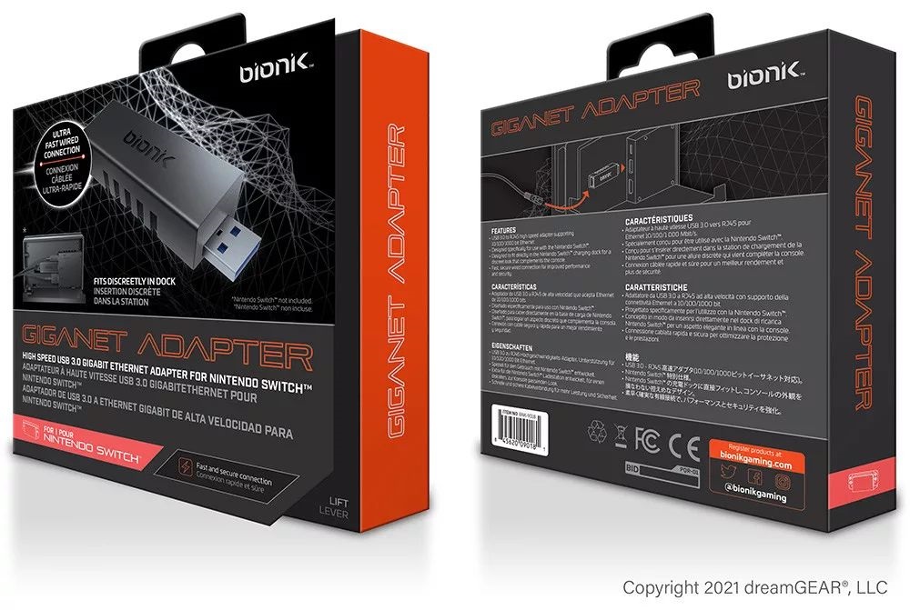 Bionik BNK-9018 Nintendo Switch USB 3.0 Gigagnet adapter