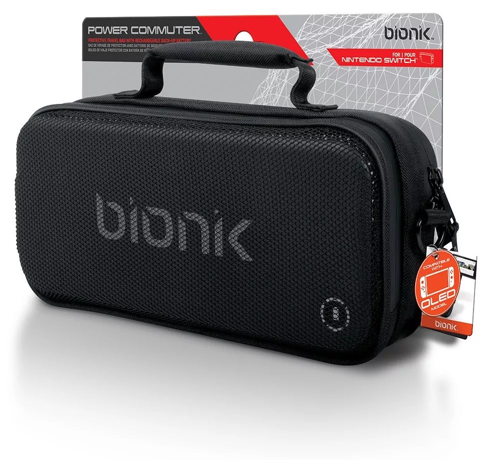Bionik BNK-9035 Power Commuter Nintendo Switch/Switch OLED fekete hordtáska + 10000mAh akkumulátor