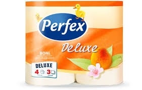 Boni Perfex DeLuxe 3 rétegű barackos 150 lap 4tekercs/csomag toalettpapír