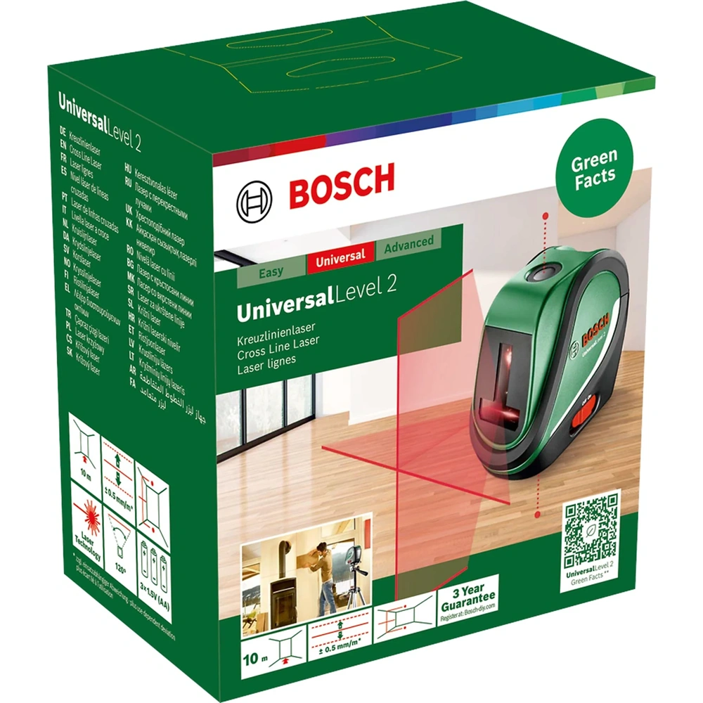 Bosch 0603663802 Universal Level 2 keresztvonalas szintezőlézer