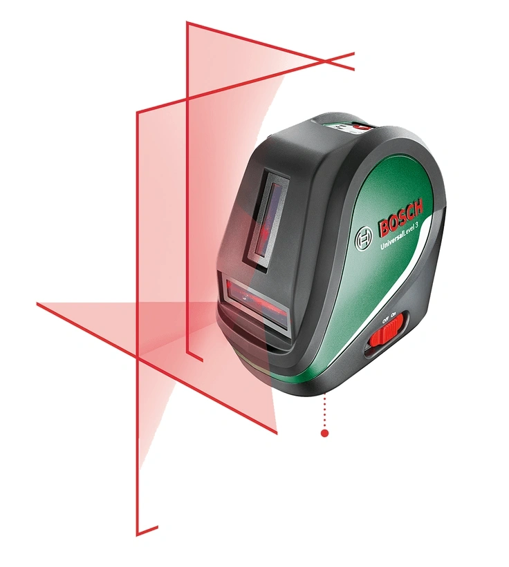 Bosch 0603663905 UniversalLevel 3 keresztvonalas szintezőlézer + állvány
