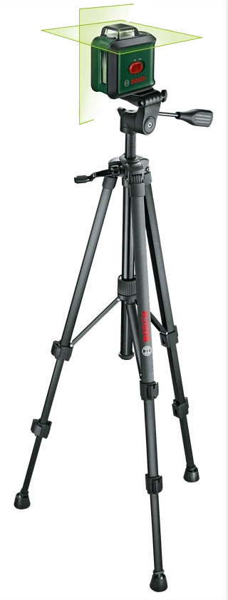 Bosch 0603663E07 UniversalLevel 360 keresztvonalas zöld szintezőlézer + TT 150 állvány + MM 3 univerzális tartóállvány