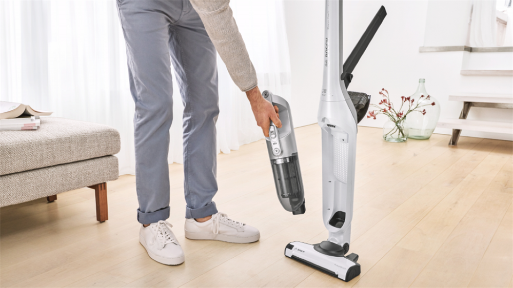 Bosch BBH3ALL28 Flexxo Gen2 2 az 1-ben fehér-ezüst vezeték nélküli álló porszívó