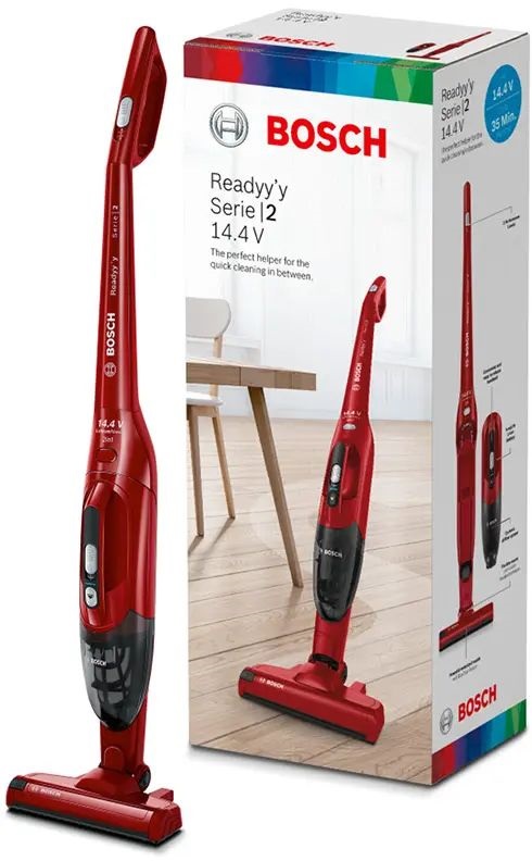 Bosch BBHF214R 2 az 1-ben akkumulátoros piros álló porszívó