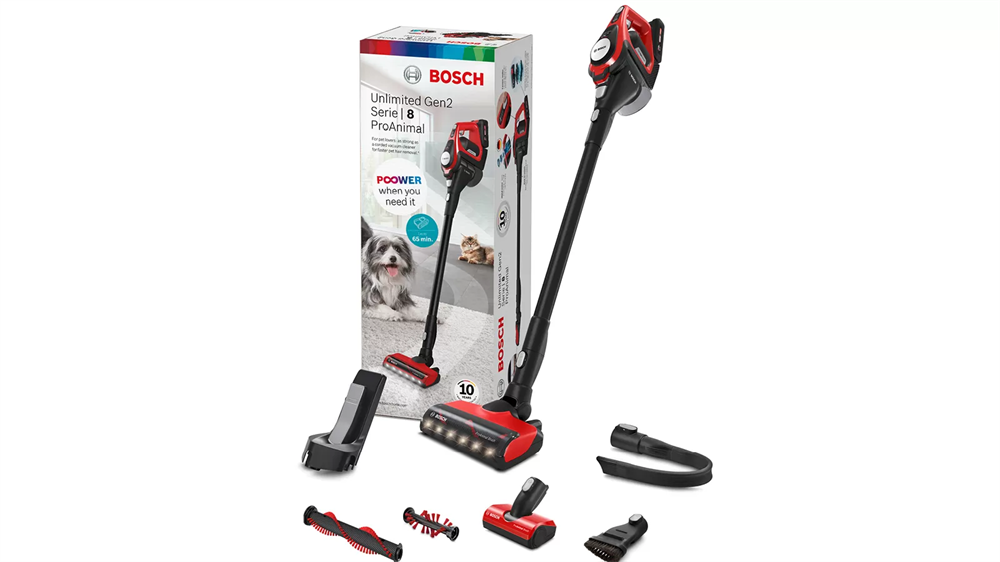 Bosch BBS8214PET Unlimited Gen2 ProAnimal vörös vezeték nélküli álló porszívó