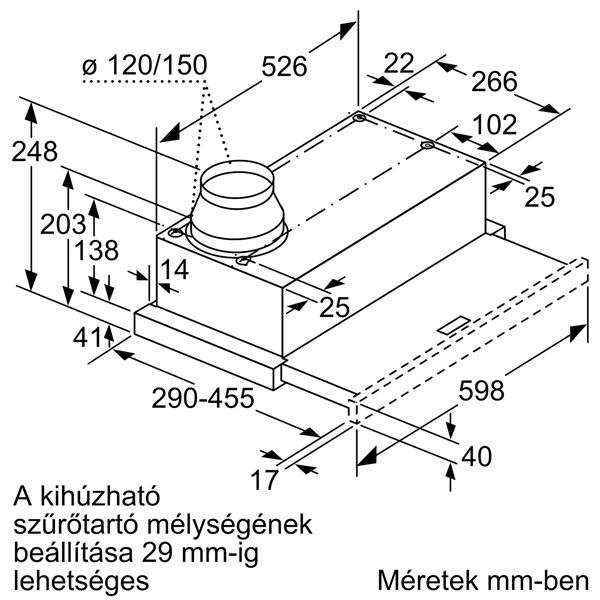 Bosch DFL064W53 kihúzható páraelszívó