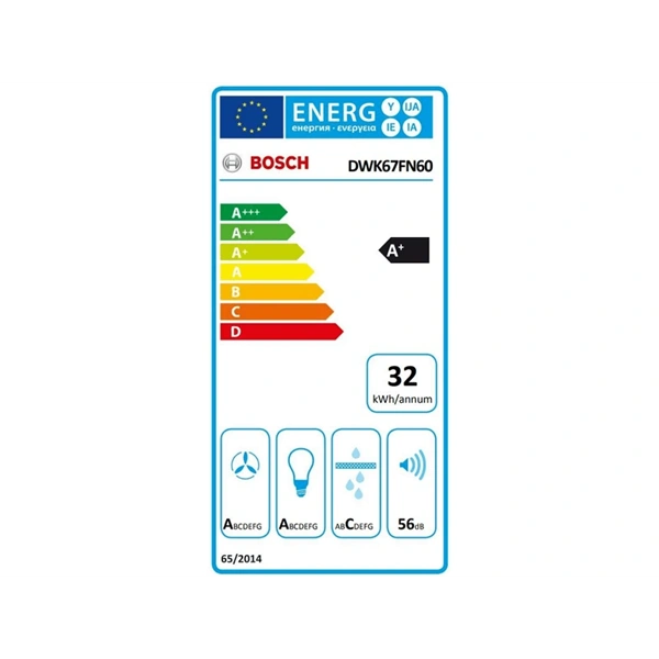 Bosch DWK67FN60 fekete, beépíthető, kürtős, méret:60cm, 56dB, páraelszívó