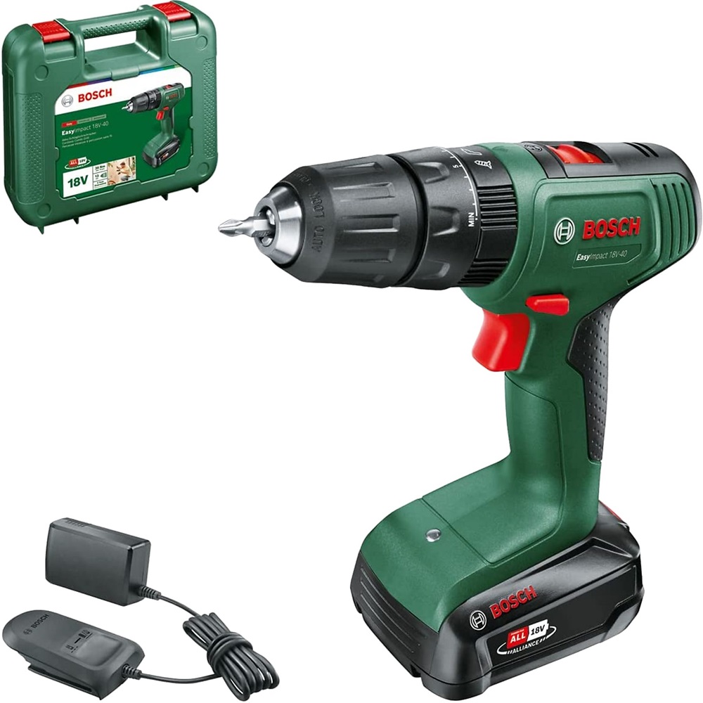 Bosch EasyImpact 18V-40 (1x 2,0Ah) + AL18V-20 Akkus ütvefúró-csavarozó