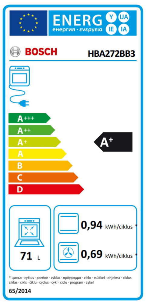 Bosch HBA372EB4 fekete, beépíthető, sütőtér:71L, grill, légkeverés, pirolitikus tisztítás, sütő
