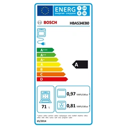 Bosch HBA534EB0 fekete, beépíthető, sütőtér: 71L, grill, hidrolitikus, sütő (Újszerű)