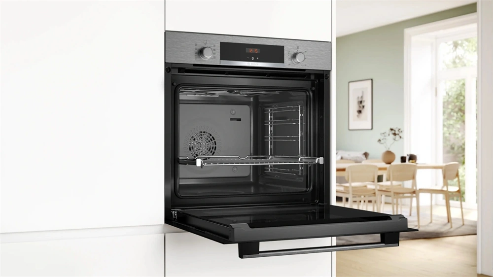 Bosch HBA534ES3 inox, beépíthető, sütőtér: 71L, légkeverés, sütő (Újszerű)