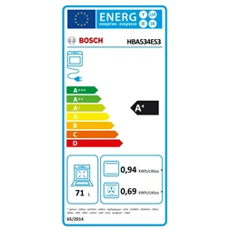 Bosch HBA534ES3 inox, beépíthető, sütőtér: 71L, légkeverés, sütő (Újszerű)