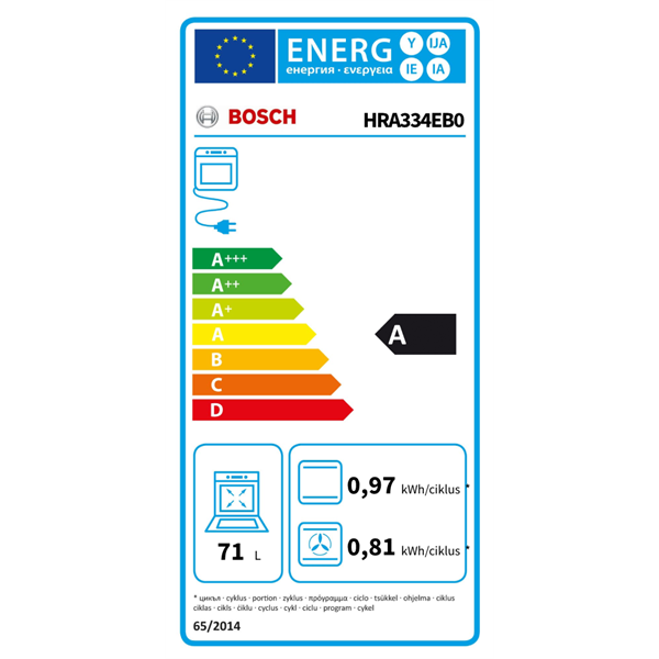 Bosch HRA334EB0 fekete beépíthető sütő