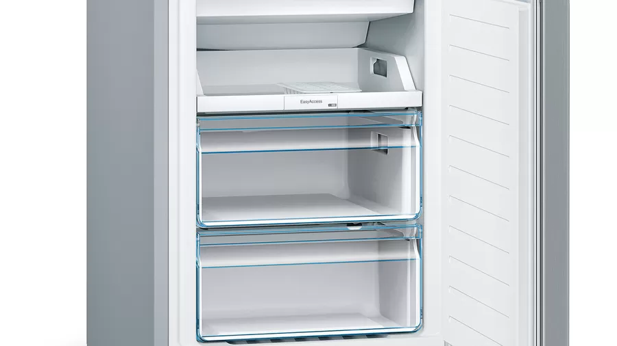 Bosch KGN36NLEA inox, alulfagyasztós, Hűtő:216L, Fagyasztó:89L, No frost hűtőszekrény