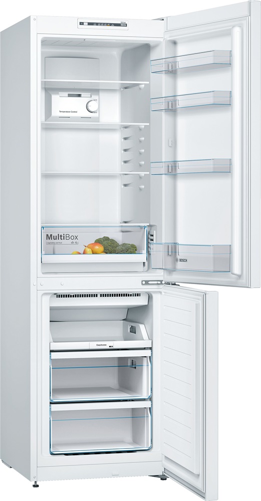 Bosch KGN36NWEA fehér, alulfagyasztós, Hűtő:216L, Fagyasztó:89L, No frost hűtőszekrény