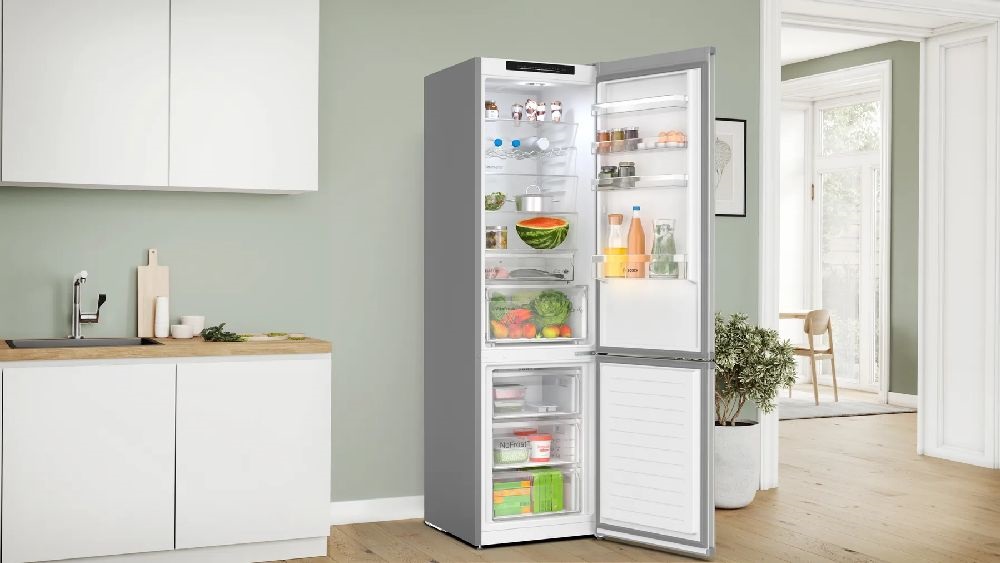 Bosch KGN392LDF inox, alulfagyasztós, Hűtő:260L, Fagyasztó:103L, Total No frost hűtőszekrény