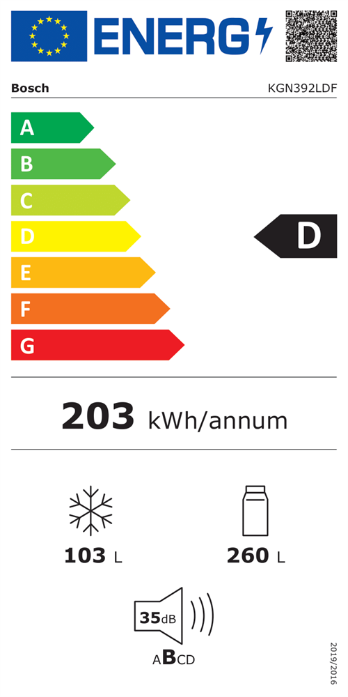 Bosch KGN392LDF inox, alulfagyasztós, Hűtő:260L, Fagyasztó:103L, Total No frost hűtőszekrény