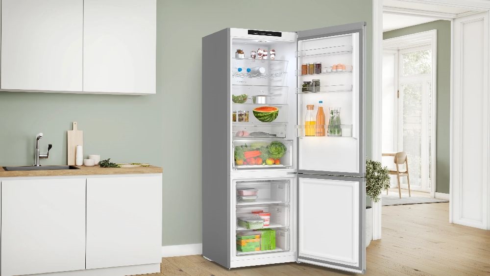 Bosch KGN492LDF inox, alulfagyasztós, Hűtő:311L, Fagyasztó:129L, No frost hűtőszekrény