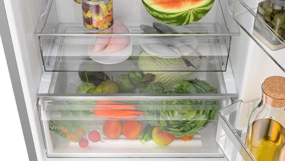 Bosch KGN492LDF inox, alulfagyasztós, Hűtő:311L, Fagyasztó:129L, No frost hűtőszekrény