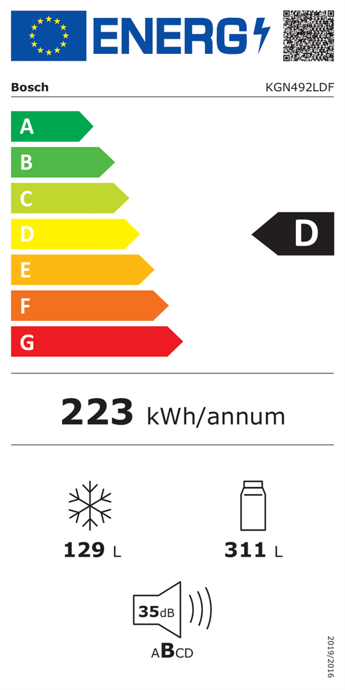 Bosch KGN492LDF inox, alulfagyasztós, Hűtő:311L, Fagyasztó:129L, No frost hűtőszekrény