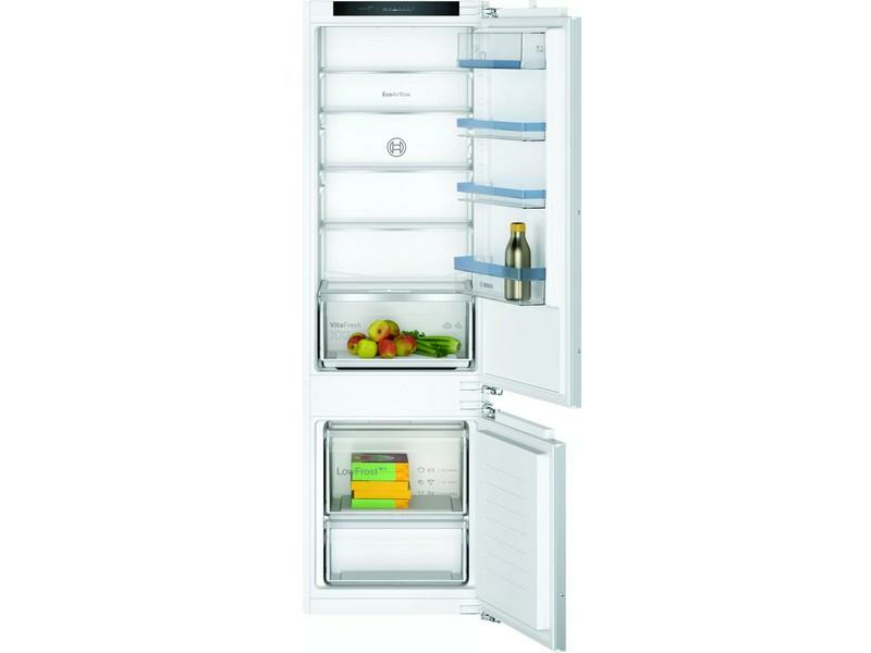 Bosch KIV87VFE0, alulfagyasztós, beépíthető, Hűtő:200L, Fagyasztó:70L, Low frost hűtőszekrény