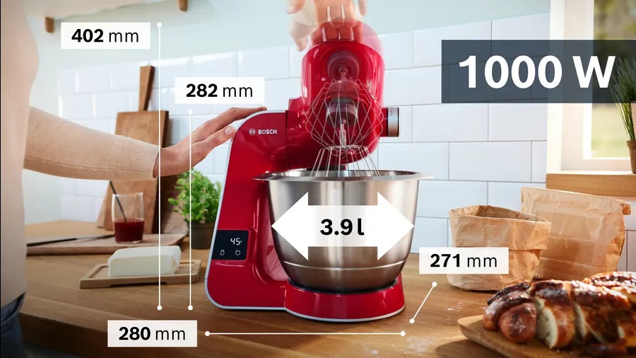 Bosch MUM5X720 1000W, 3,9L, vörös konyhai robotgép (Újszerű)