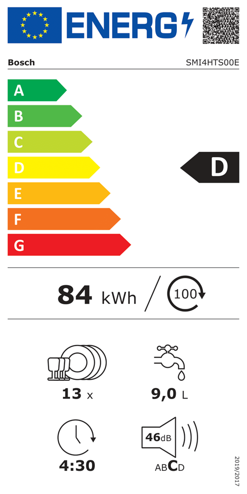 Bosch SMI4HTS00E programok száma: 6, beépíthető, 13 terítékes mosogatógép 