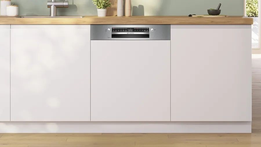 Bosch SMI4HTS14EI ezüst, programok száma:6, beépíthető, 13 terítékes mosogatógép